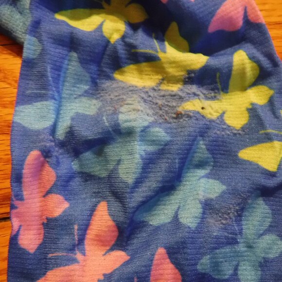 Ovation Kids Zocks Boot Socks 1 Pair Butterfly Pattern Blue - Picture 4 of 4